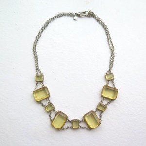 Yellow and Silver Gemstone Costume Jewellery Necklace